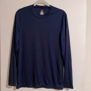 Hanes Sport Men’s FreshIQ Cool DRI Navy Blue Long Sleeve T-shirt